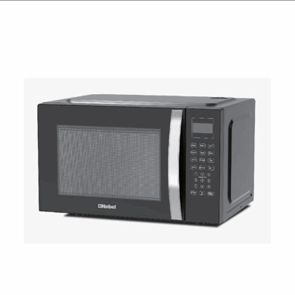 Nobel 42 Liters Capacity Microwave Oven, Membrane Control, Defrost Setting, 8 Auto Menu Cooking, 10 Power Levels, Silver Handle Door Opening with 1Year Warranty NMO55D Black